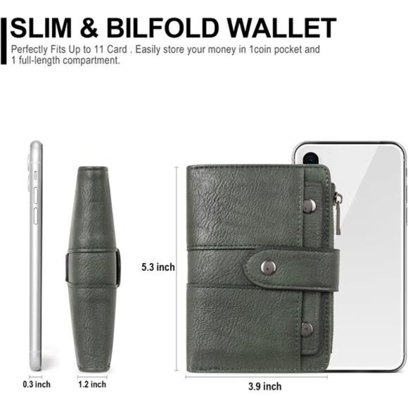 Small Wallet for Women Leather Bifold Multi Mini Card Holder Organizer - Picture 2 of 6